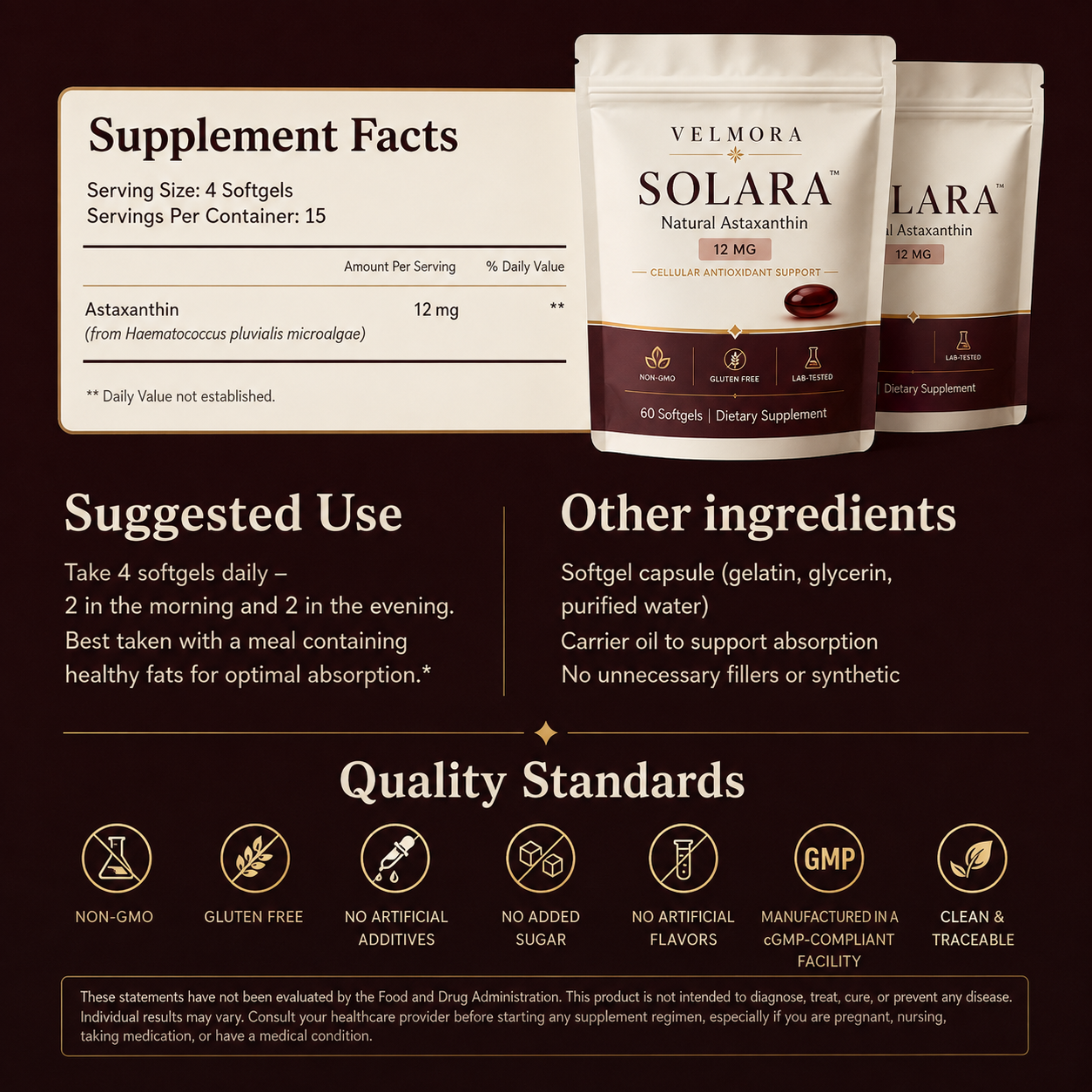 Solara Astaxanthin 12mg Softgels